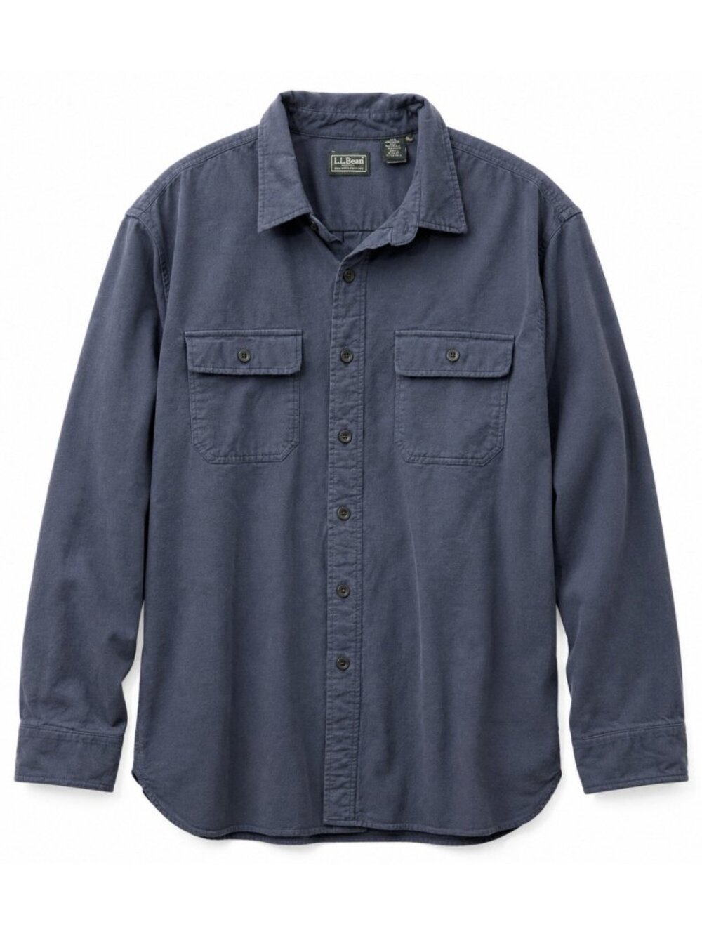 Vtg LL Bean Chamois Cloth Shirt Mens XXL Blue Heavy Cotton Chore Work USA Made